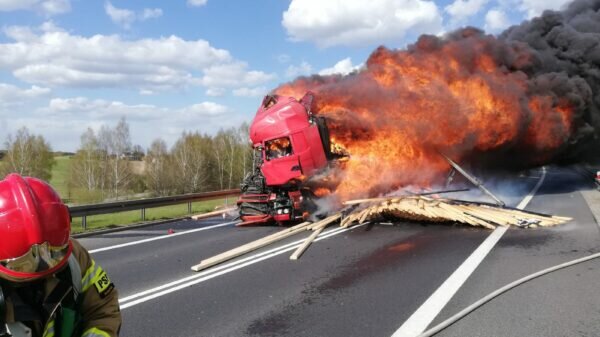 pożar ciężarówki