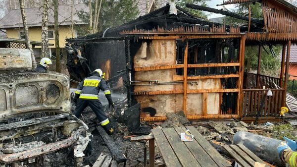 spłonął domek letniskowy